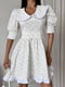 Сукня біла в принт з комірцем | 6847265 | фото 5