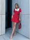 Сукня червона в принт з комірцем | 6847287 | фото 4