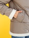 Бежева демісезонна укорочена куртка з плащової тканини з обробкою зі штучної овчини | 6850756 | фото 4