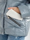 Блакитна демісезонна укорочена куртка з плащової тканини | 6850760 | фото 5