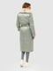 Пальто бірюзового кольору зі знімним шалевим коміром з хутра | 6850766 | фото 3