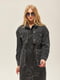 Чорне пальто із стьобаної плащової тканини з денімом | 6850815 | фото 3