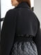 Чорне пальто оверсайз із вовняної та плащової тканини | 6850831 | фото 6