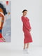 Червона сукня А-силуету з розрізом і принтом | 6850839 | фото 3
