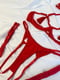 Червоний комплект еротичної білизни: бюст, труси, гартери | 6850497 | фото 2