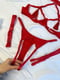 Червоний комплект еротичної білизни: бюст, труси, гартери | 6850497 | фото 3