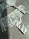 Комплект мереживної еротичної білизни білого кольору: бюст, труси, пояс | 6850547 | фото 5