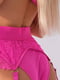 Комплект рожевої мереживної білизни: бюст, труси, пояс, пов”язки | 6850640 | фото 5