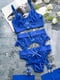 Комплект синьої мереживної білизни: бюст, труси, пояс, пов”язки | 6850641 | фото 5
