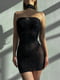 Чорна еротична сукня з чокером, декорована стразами | 6851315 | фото 2