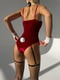 Еротичний костюм:  бархатне боді з чашками, обруч-вушка, чокер, хвостик, нарукавники | 6851347 | фото 5