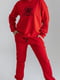 Червоний трикотажний костюм: світшот і штани | 6852430 | фото 2