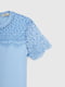 Блуза блакитна з мереживом | 6853559 | фото 2