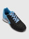 Кросівки спортивні чорно-блакитні з еко-шкіри | 6853632 | фото 6