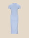 Блакитна сукня в рубчик з високим розрізом | 6853779 | фото 10