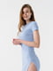 Блакитна сукня в рубчик з високим розрізом | 6853779 | фото 4