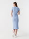 Блакитна сукня в рубчик з високим розрізом | 6853779 | фото 6