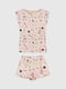 Рожева піжама в принт: футболка і шорти | 6853799