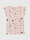Рожева піжама в принт: футболка і шорти | 6853799 | фото 2