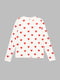 Біла піжама в червоний принт: лонгслів та штани | 6854409 | фото 2