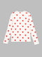 Біла піжама в червоний принт: лонгслів та штани | 6854409 | фото 5