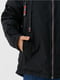 Чорна в принт курточка з плащової тканини з капюшоном | 6854445 | фото 4