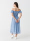Блакитна сукня в абстрактний принт зі спущеними рукавами | 6854824 | фото 6