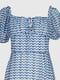 Блакитна сукня в абстрактний принт зі спущеними рукавами | 6854824 | фото 9