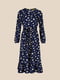 Синя сукня  в квітковий принт з оборкою | 6854833 | фото 7
