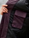 Фіолетове стьобане пальто з хутряним оздобленням | 6855174 | фото 5