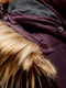 Фіолетове стьобане пальто з хутряним оздобленням | 6855174 | фото 6