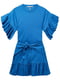 Сукня блакитна з воланами та декоративним поясом | 6855595 | фото 2