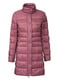 Рожеве стьобане пальто на блискавці | 6856018 | фото 2