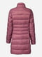 Рожеве стьобане пальто на блискавці | 6856018 | фото 3