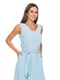 Сукня блакитна вільного крою, А-подібного силуету | 6856054 | фото 4