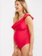 Купальник красный слитный для беременных с воланом | 6857059 | фото 3