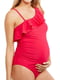 Купальник червоний суцільний для вагітних з воланом | 6857059 | фото 5
