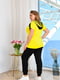 Літній жовто-чорний костюм: футболка с капюшоном та штани | 6857176 | фото 4