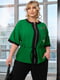 Повсякденний костюм: зелена блуза та штани з лампасами | 6857196 | фото 3