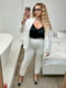 Класичний білий костюм трійка: майка, жакет та штани | 6857248 | фото 7