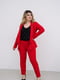 Класичний червоний костюм трійка: майка, жакет та штани | 6857257 | фото 2