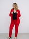 Класичний червоний костюм трійка: майка, жакет та штани | 6857257 | фото 5