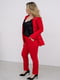 Класичний червоний костюм трійка: майка, жакет та штани | 6857257 | фото 7