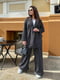 Класичний оверсайз костюм чорний: жакет без застібки та штани палаццо | 6857260 | фото 2