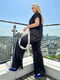 Шовковий костюм графітового кольору: блуза вільного крою та штани палаццо | 6857266 | фото 5