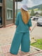 Атласний зелений костюм: сорочка та штани-палаццо | 6857281 | фото 5