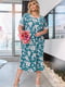 Літня бірюзова сукня вільного крою в квітковий принт | 6857371 | фото 2