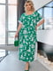 Літня зелена сукня вільного крою в квітковий принт | 6857372 | фото 2