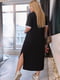 Елегантна монохромна чорна сукня | 6857382 | фото 4