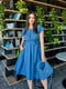 Сукня-сорочка синя з поясом | 6857407 | фото 3